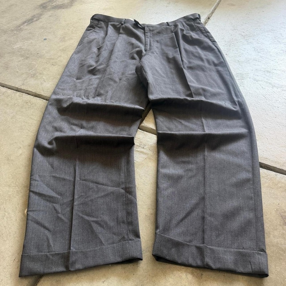 38x32 Gray Baggy Wide Leg Dress Pants Y2K Grunge Vintage